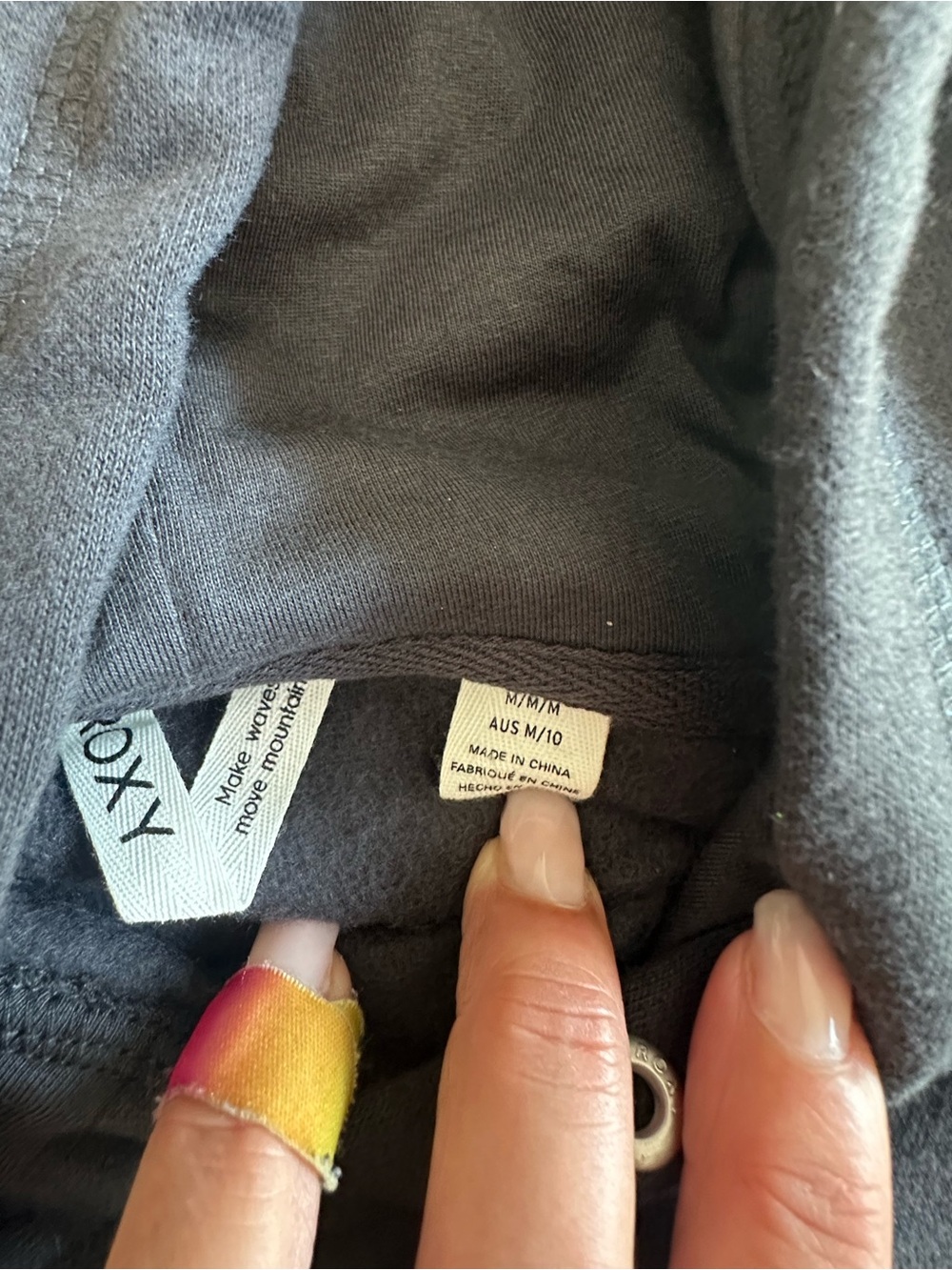 Roxy Black Hoodie with White Floral Logo M - Picture 2 of 7